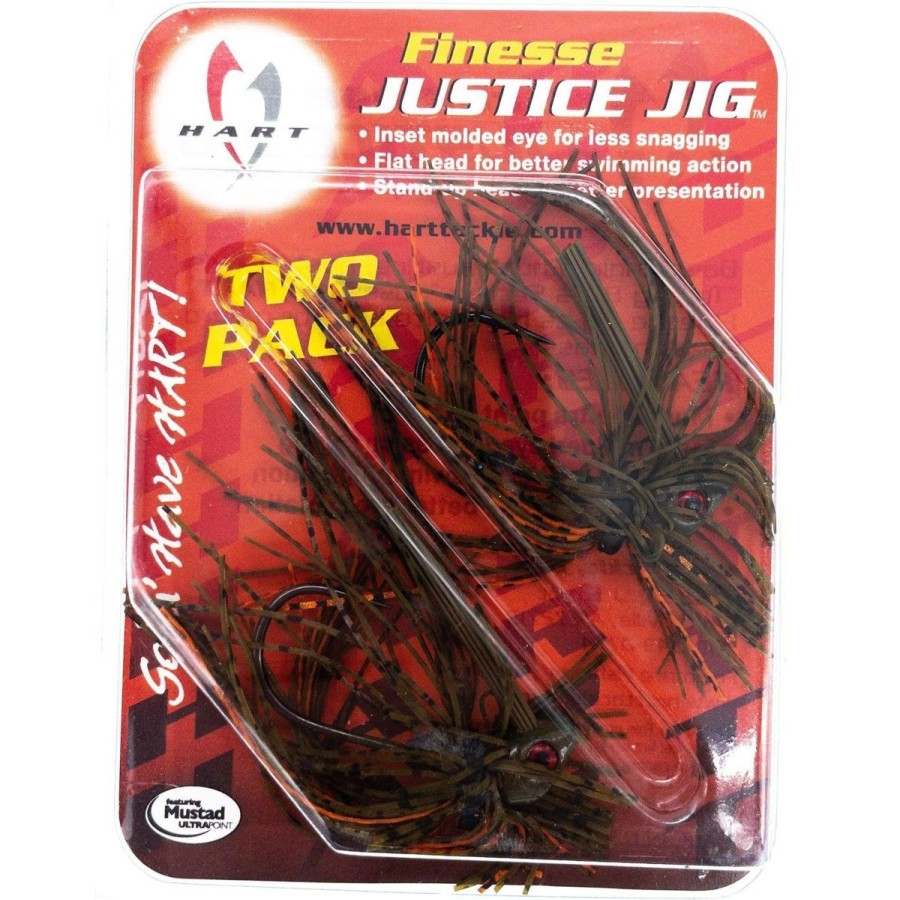 Pro Shop Hart Tackle | Hart Tackle Finesse Justice Jigs Green Pumpkin Orng 5/16 Oz. 2 Pack