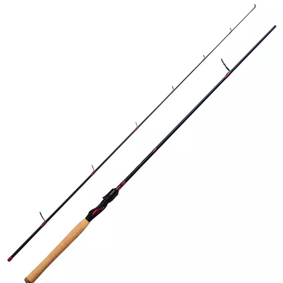 Rods & Reels Eagle Claw Spinning Rods | Eagle Claw Ec2.5 Ec1S66Mlf2 Spinning Rod Medium Light 2 Pc. 6'6" Flat Black