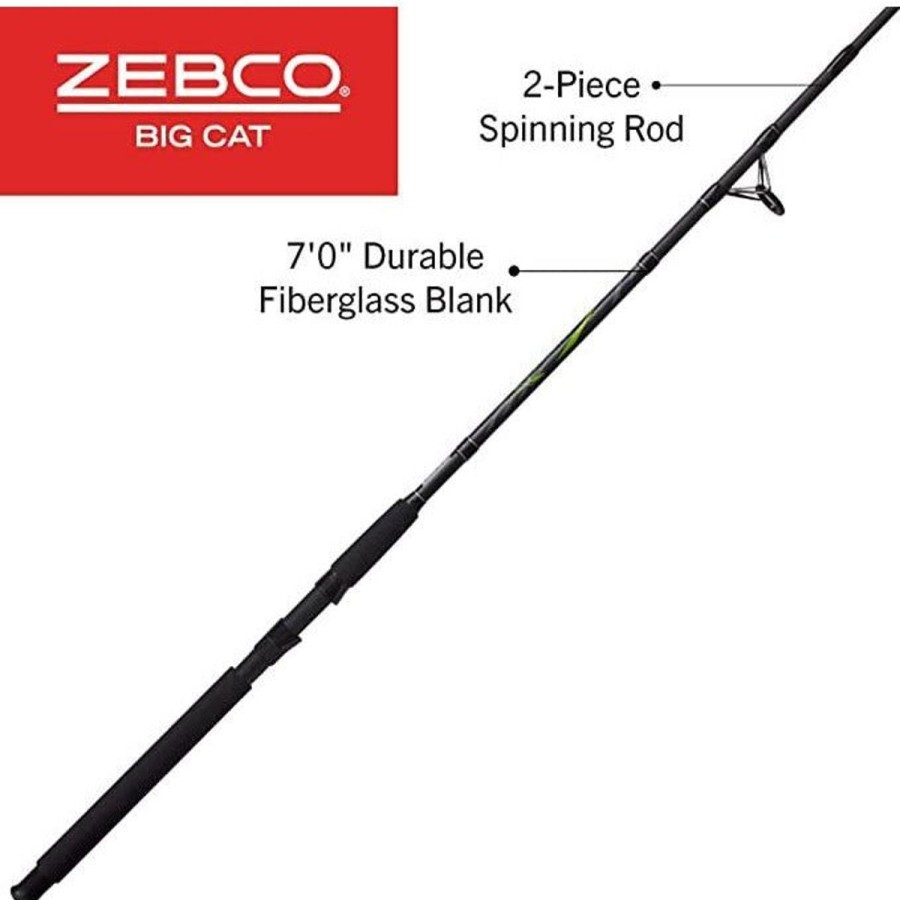 Pro Shop Zebco | Zebco Big Cat Bcs702Mh Spinning Rod 7' 2 Pc. Med Heavy