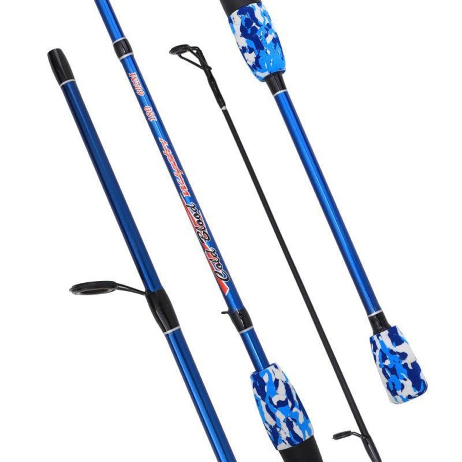 Rods & Reels FAS Spinning Rods | Fas Cold Blood Light Med Action Spinning Rod 2 Pc. 6' Blue Black Camo