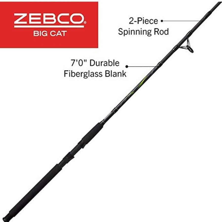 Rods & Reels Zebco Spinning Rods | Zebco Big Cat Bcs702Mh Spinning Rod 7' 2 Pc. Med Heavy