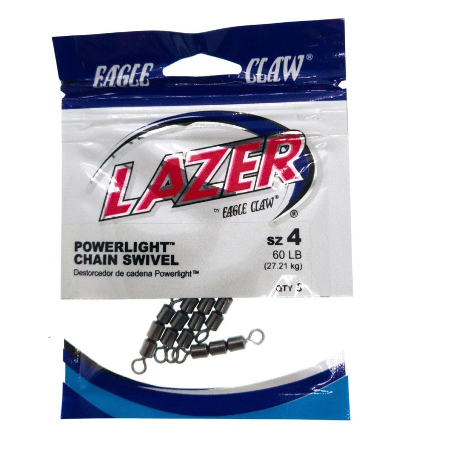 Pro Shop Eagle Claw | Eagle Claw Lazer Powerlight Chain Swivels Lspcb Platinum Black