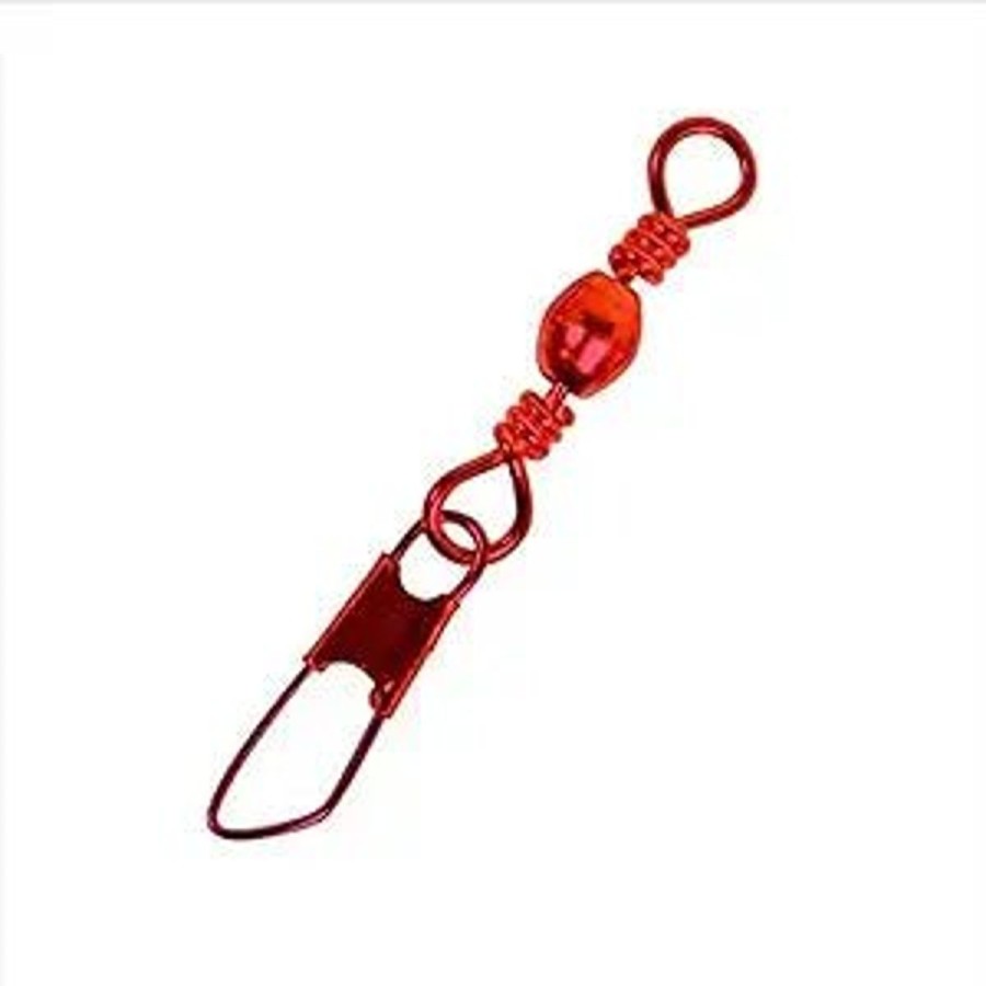 Pro Shop Eagle Claw | Eagle Claw Barrel Swivel W/ Safety Snap Qty 4 Red