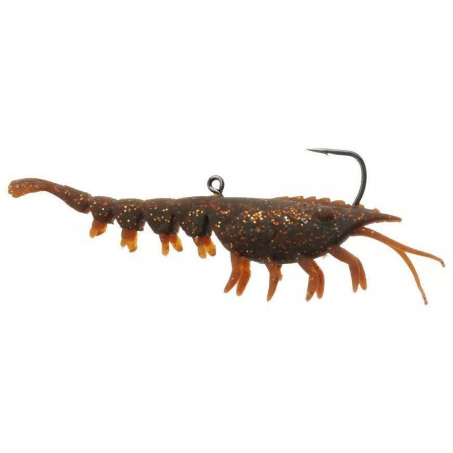 Pro Shop Hyperlastics | Hyperlastics Nat' Shrimp Floating 4" 1/4 Oz. 3 Bodies And 1 Hook - Rootbeer