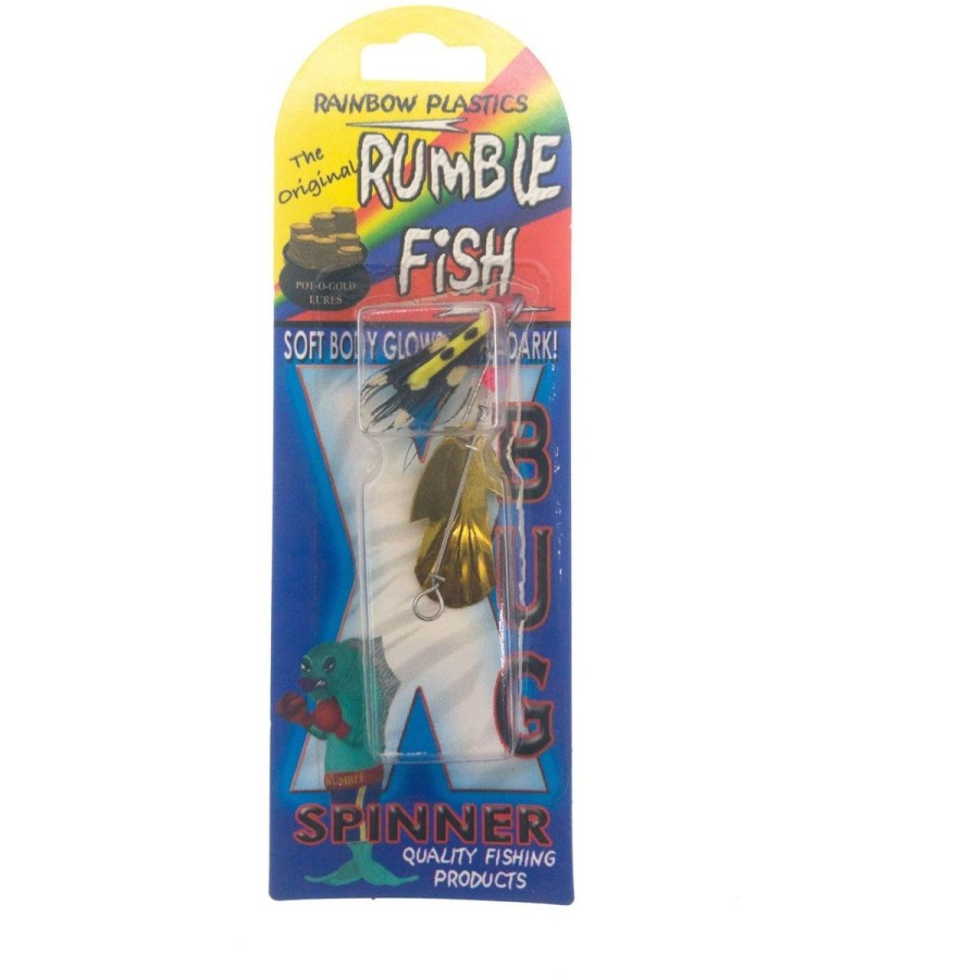 Pro Shop Rainbow Plastics | Rainbow Plastics Original Rumble Fish Bug In Line Spinner #4 Blade Brass