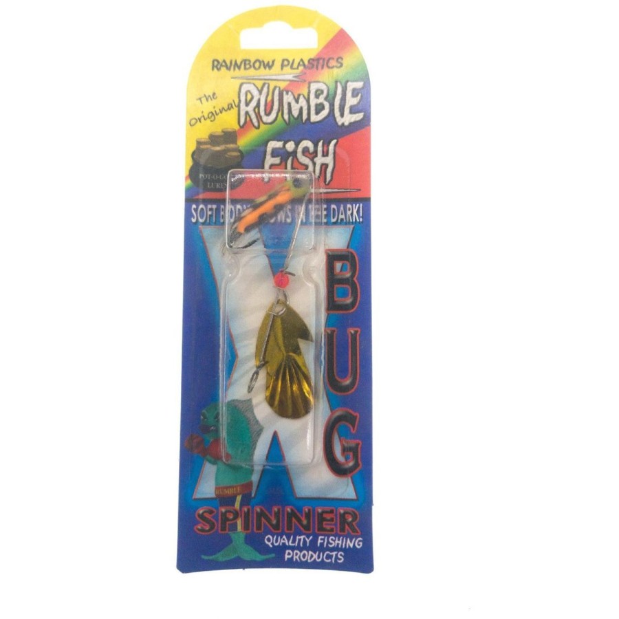 Pro Shop Rainbow Plastics | Rainbow Plastics Original Rumble Fish Bug In Line Spinner #4 Blade Brass