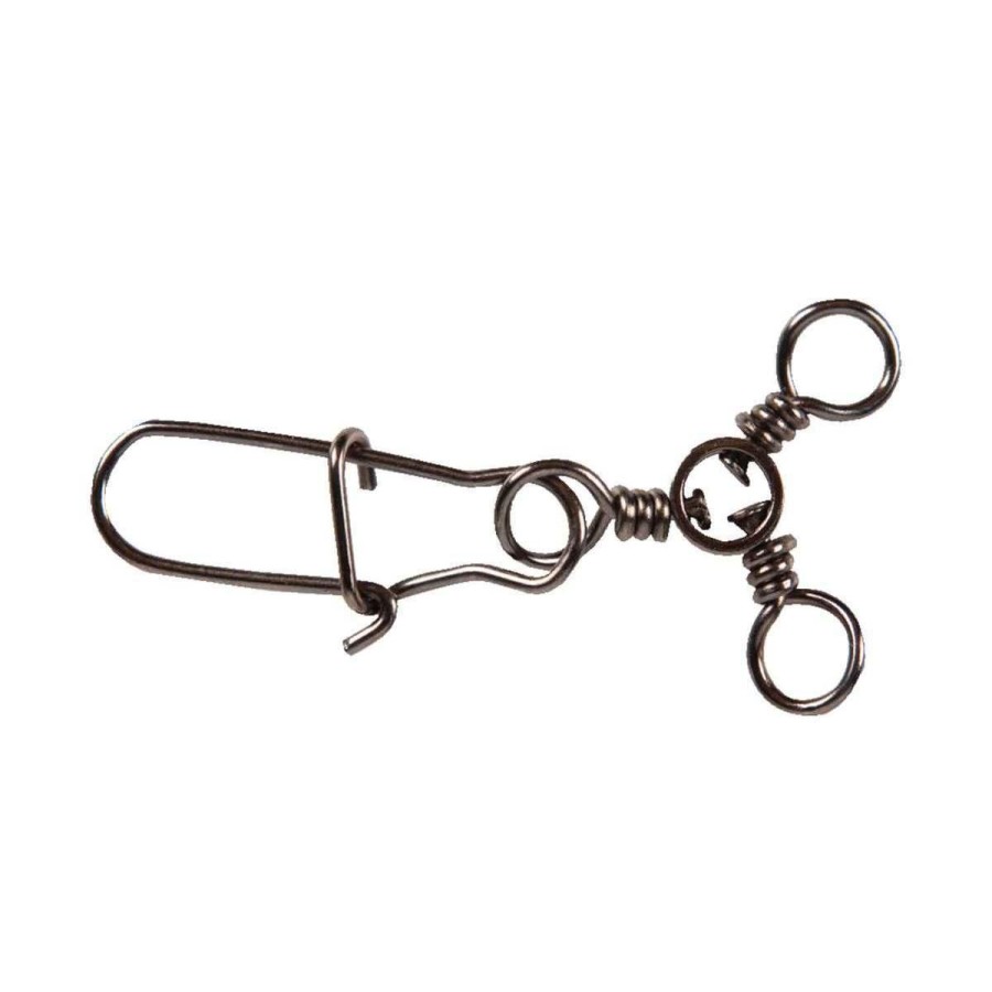 Terminal Tackle Eagle Claw | Eagle Claw 3-Way Swivels W Dual Lock Snap 02161 Black Qty 3