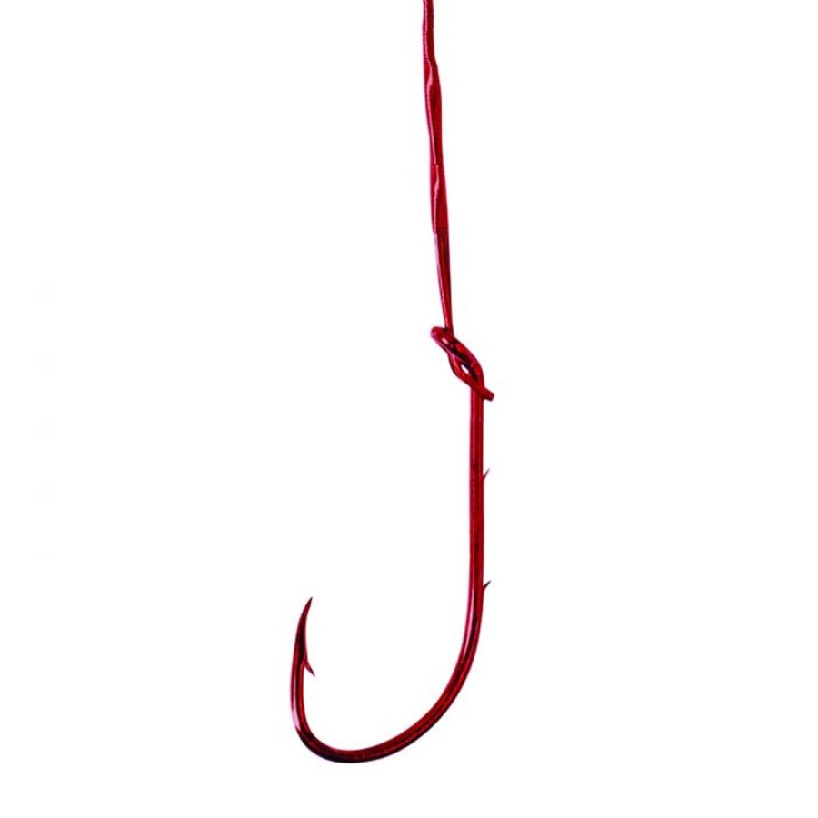 Terminal Tackle Eagle Claw | Eagle Claw Baitholder Nylawire Snells 10.5" Red Qty 5