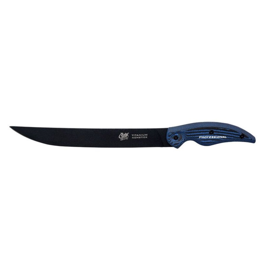 Pro Shop Cuda | Cuda Professional Titanium Non Stick Breaking Knife With Sheath 10"