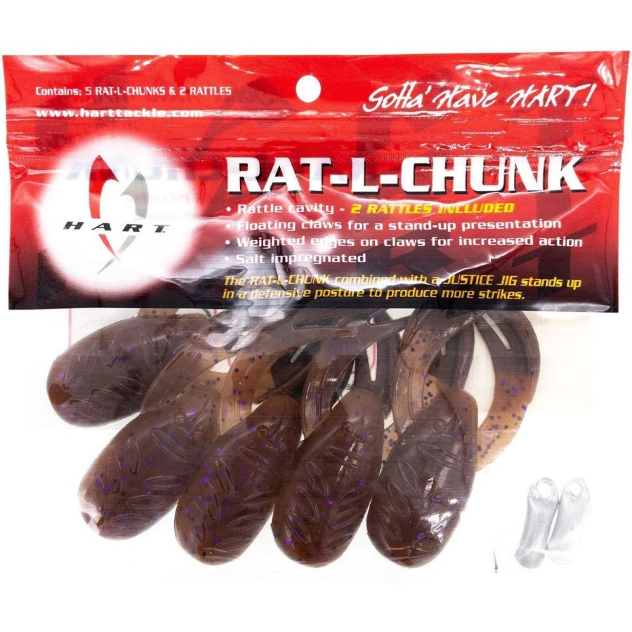 Lures Hart Tackle | Hart Tackle Rat-L-Chunk 05-006 Cinnamon Purple Qty 5