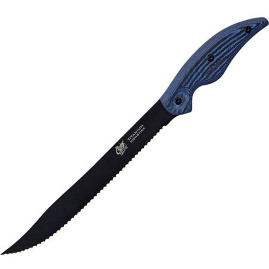 Pro Shop Cuda | Cuda Professional Titanium Non Stick Serrated Knife With Sheath 9"