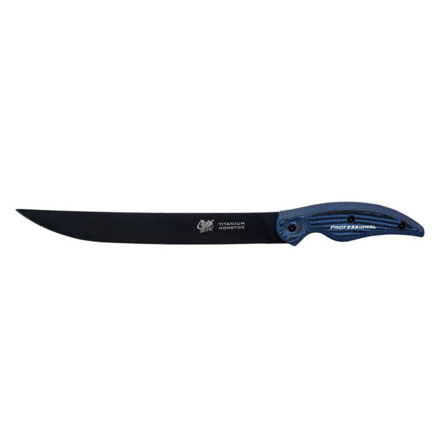 Pro Shop Cuda | Cuda Professional Titanium Non Stick Breaking Knife With Sheath 10"