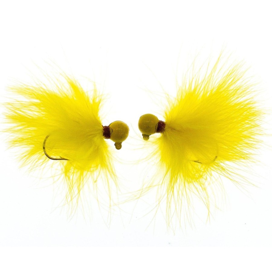 Lures Better Baits | Better Baits Hand-Tied Marabou Jigs 1/8 Oz Yellow Qty 2