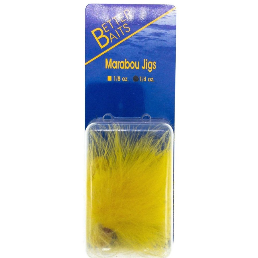 Lures Better Baits | Better Baits Hand-Tied Marabou Jigs 1/8 Oz Yellow Qty 2