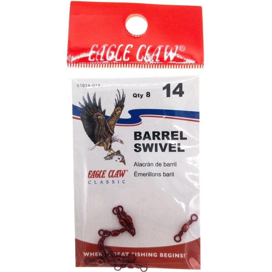 Pro Shop Eagle Claw | Eagle Claw Barrel Swivels Red Qty 8