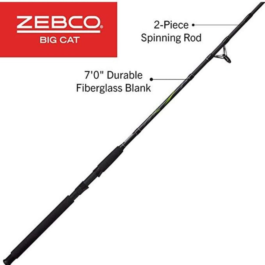 Pro Shop Zebco | Zebco Big Cat Bcs702Mh Spinning Rod 7' 2 Pc. Med Heavy