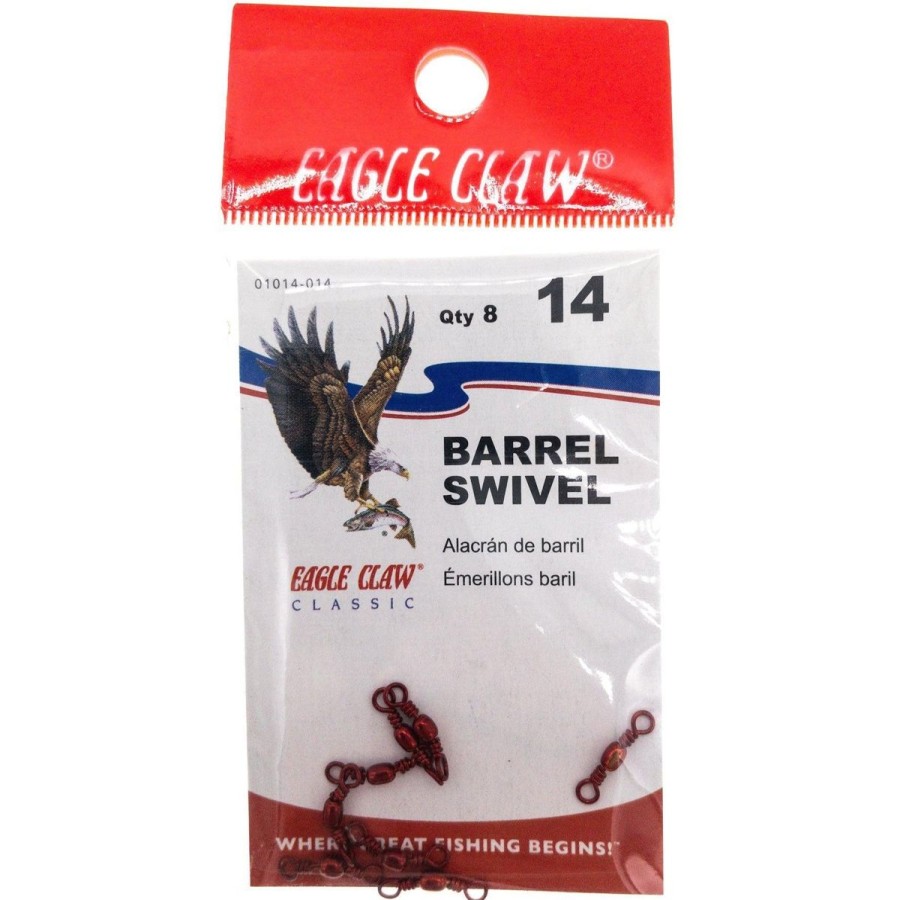 Terminal Tackle Eagle Claw | Eagle Claw Barrel Swivels Red Qty 8