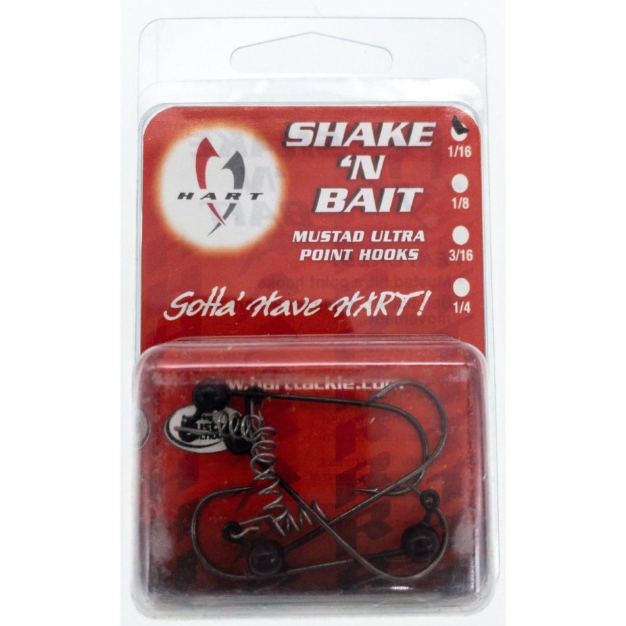 Pro Shop Hart Tackle | Hart Tackle Shake 'N Bait Spring Bait Keeper Jig 1/16 Black Qty 4