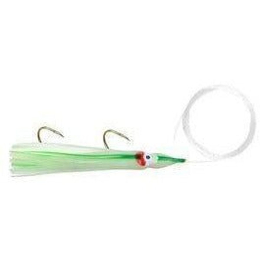 Lures Danielson | Danielson Squid Rigged Sqdr45118 4.5" Glow/Green Streak Qty 1