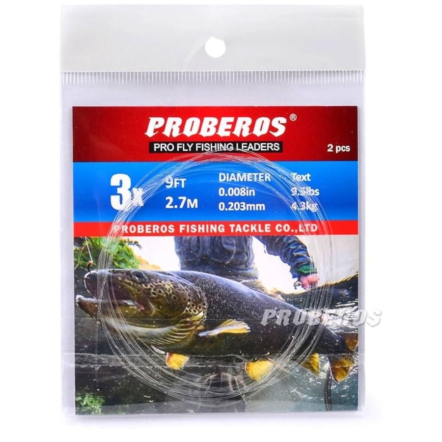 Pro Shop Proberos | Proberos 6X Pro Fly Fishing Leader 4Lb 9Ft Qty 2