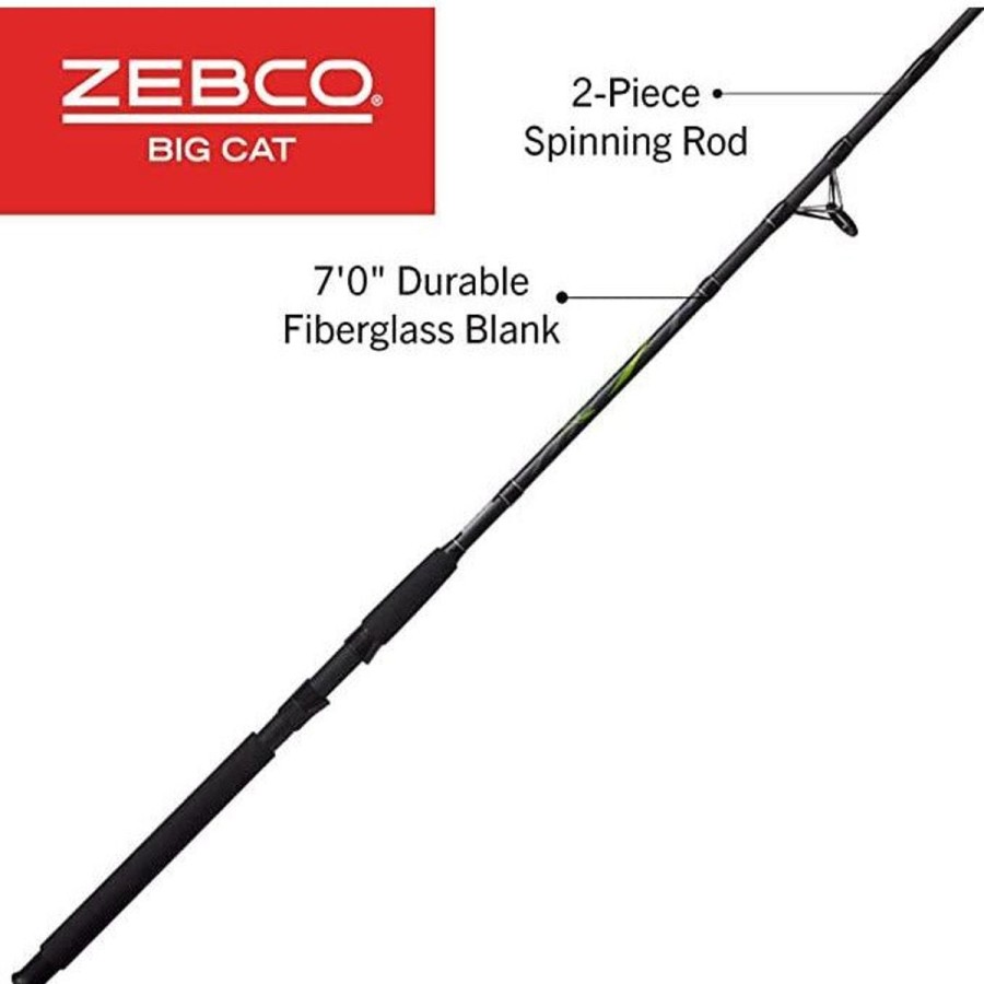 Pro Shop Zebco | Zebco Big Cat Bcs702Mh Spinning Rod 7' 2 Pc. Med Heavy